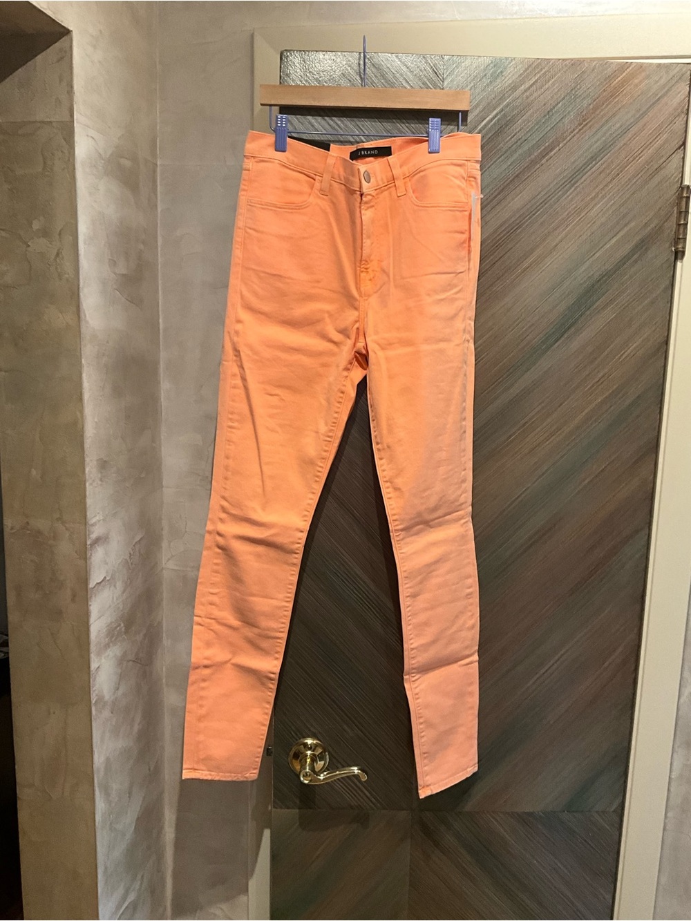 J Brand Skinny High-Rise Peach-Orange Jeans